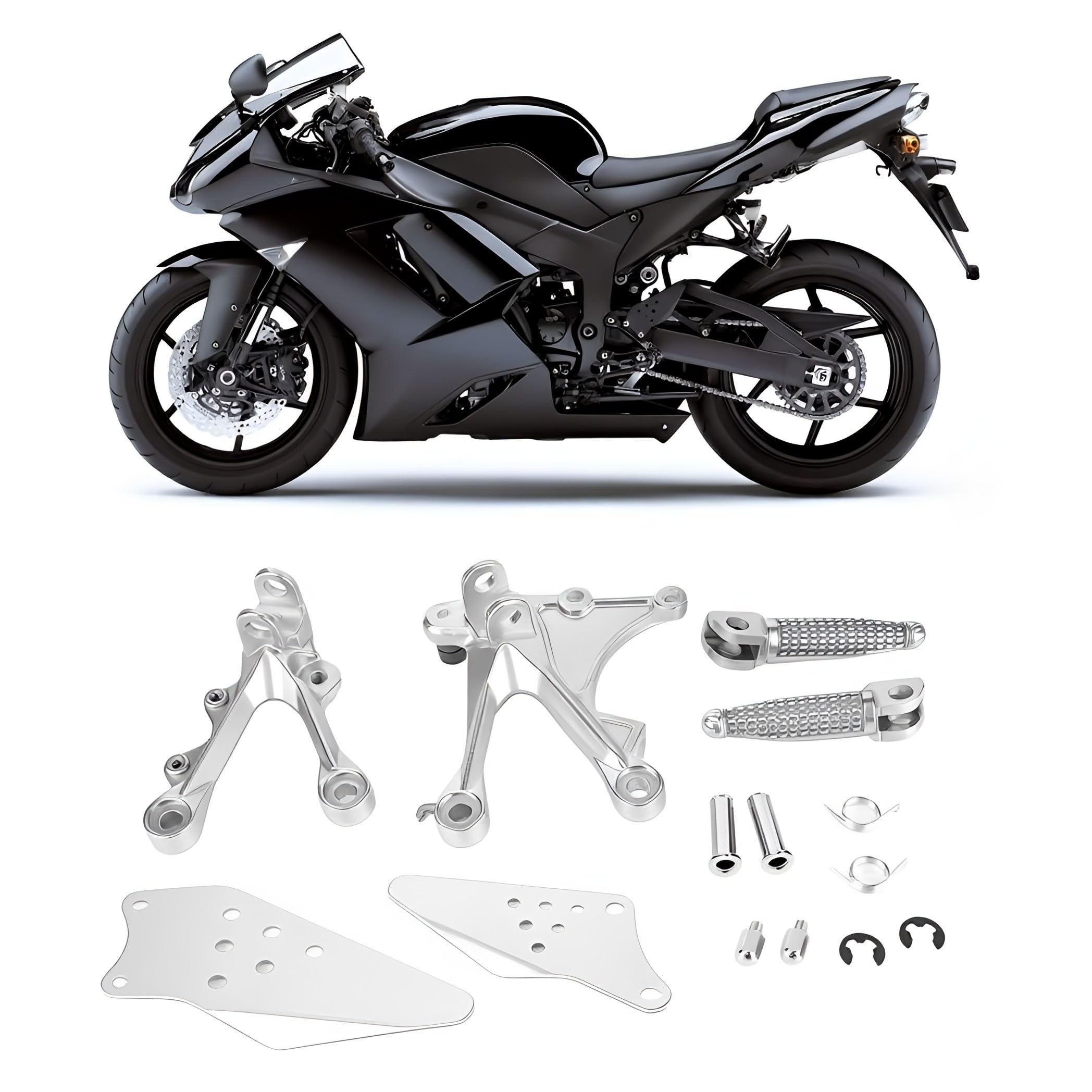 Amazon.com: Front Rider Foot Pegs Bracket For Kawasaki Zx6R 2005